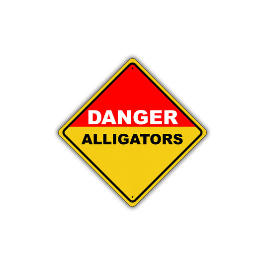 Caution Danger Alligator Area Warning Metal Alert Aluminum Novelty Notice Sign Plate