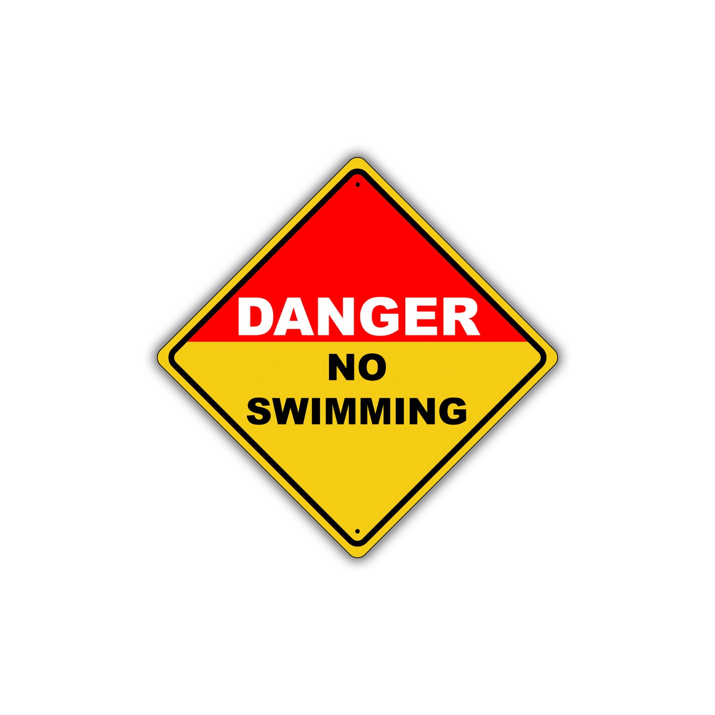 Caution Danger No Swimming ANSI Caution Danger Metal Alert Aluminum Novelty Notice Sign Plate