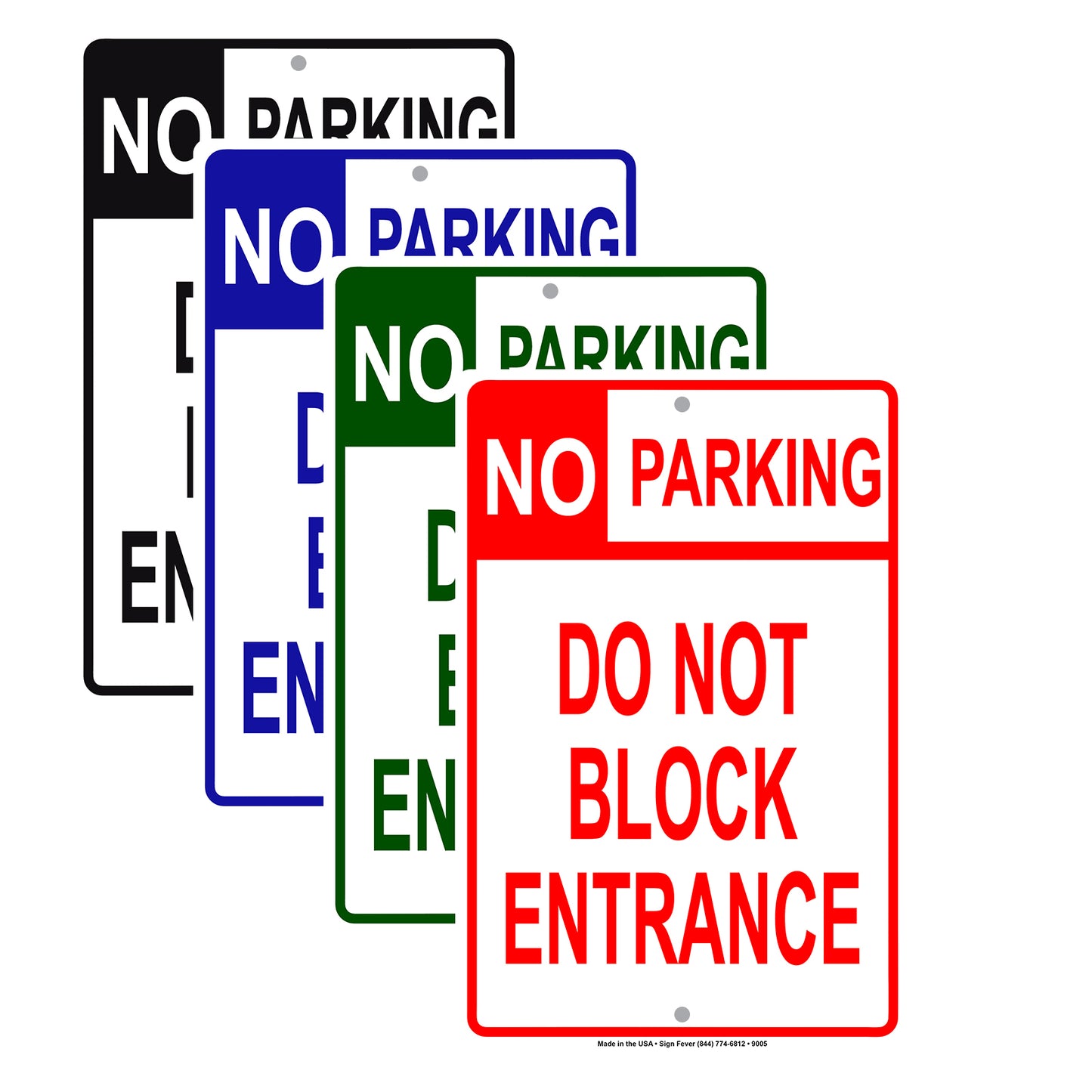 No Parking Do Not Block Entrance Aluminum Metal Sign Plate