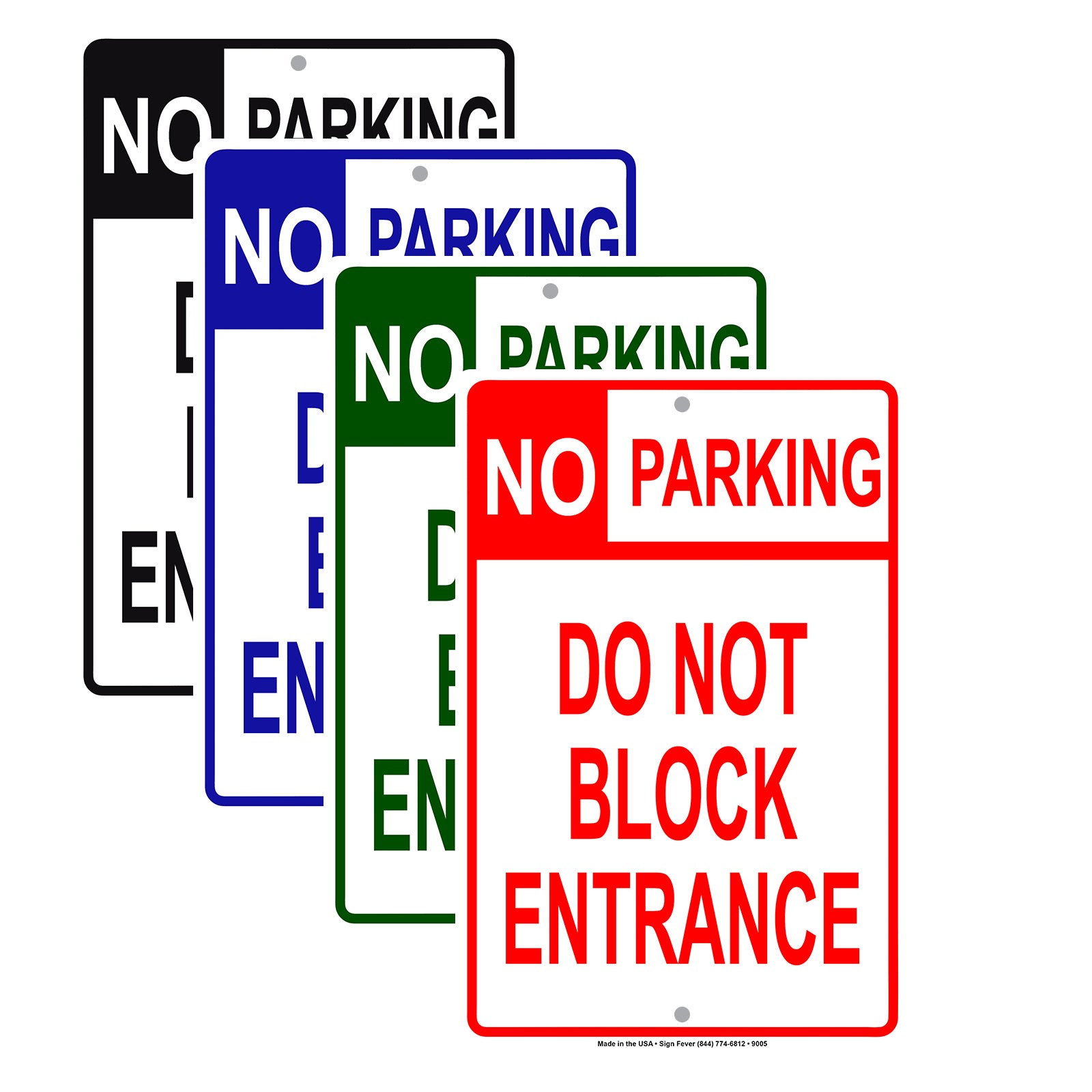 No Parking Do Not Block Entrance Aluminum Metal Sign Plate