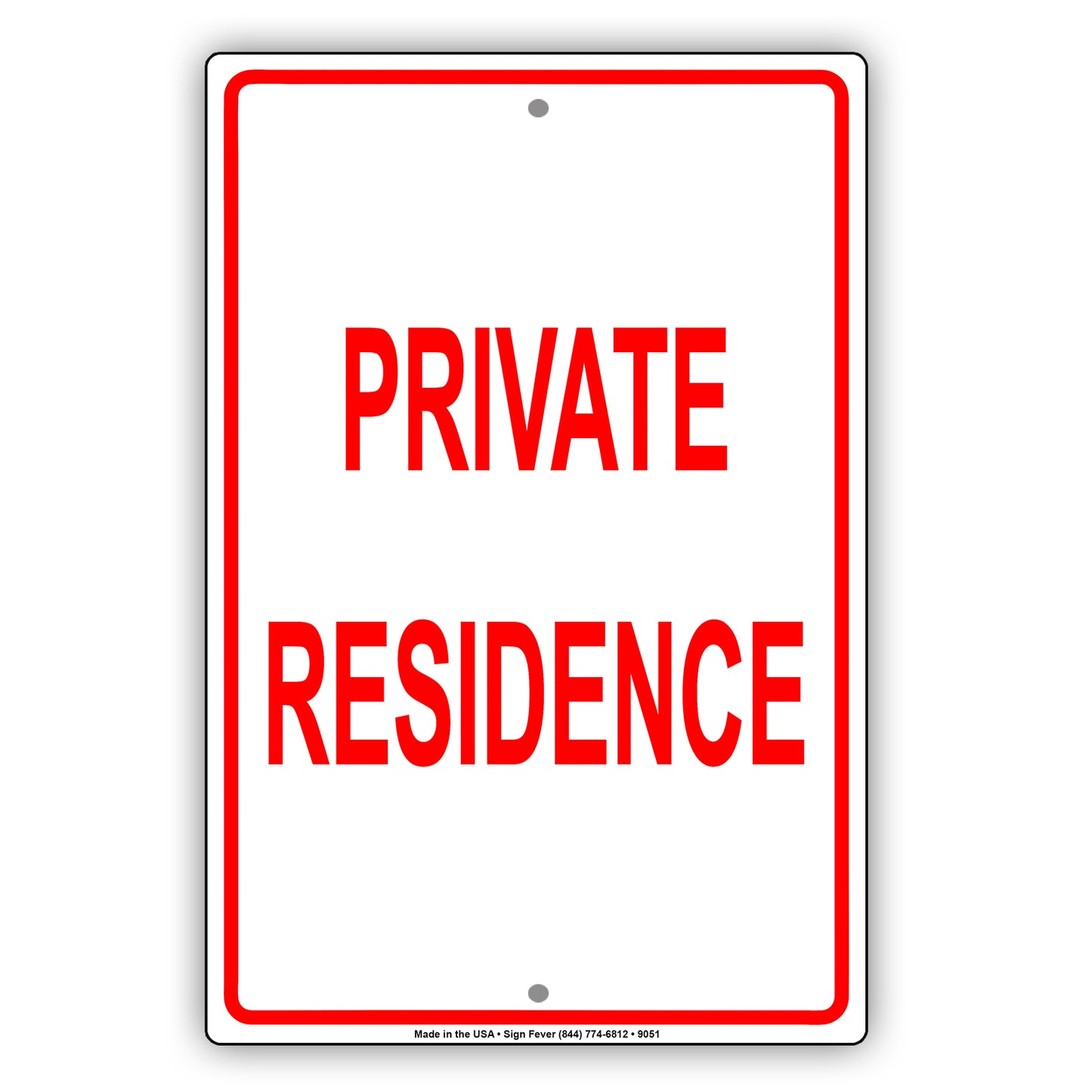Private Residence No Parking Aluminum Metal Sign Plate