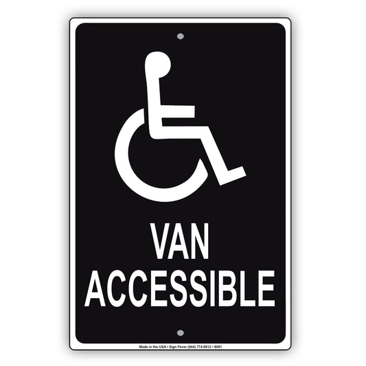 Van Accessible Handicap Alert Aluminum Metal Sign Plate