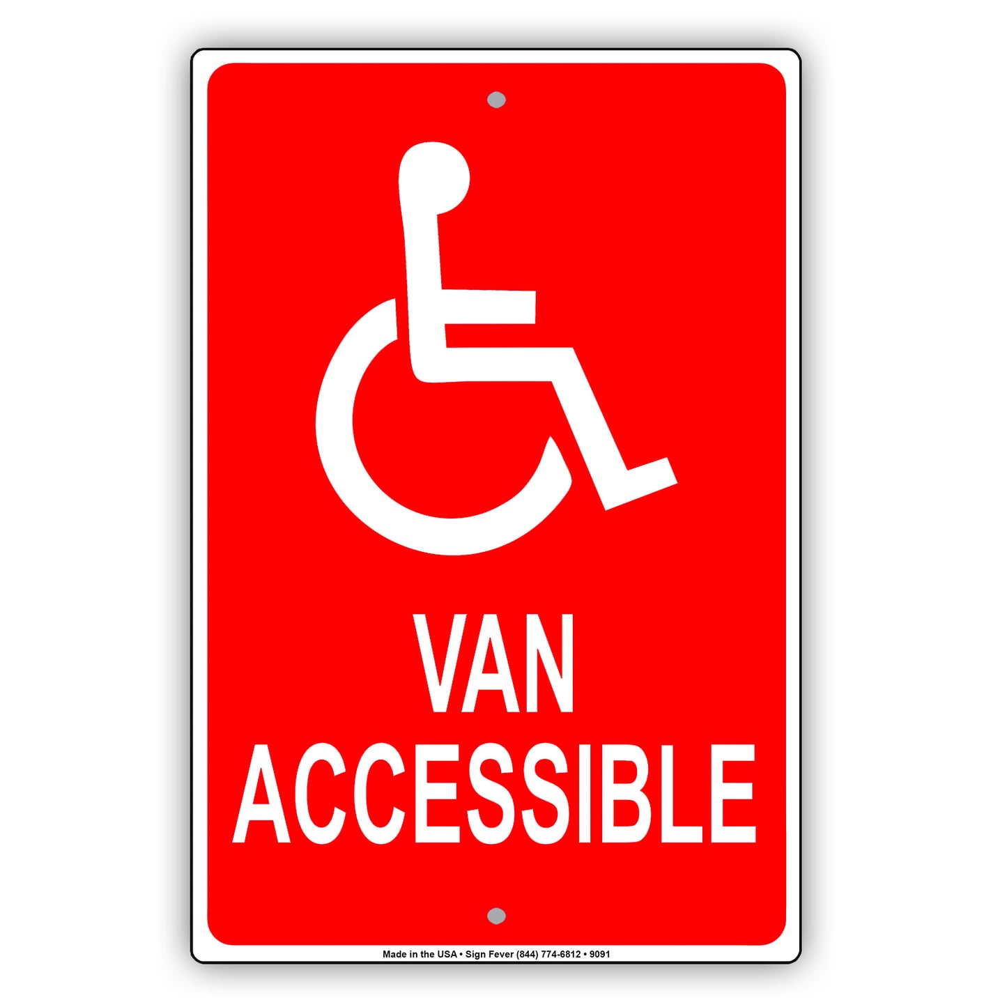 Handicap Parking Van Accessible Aluminum Metal Sign Plate