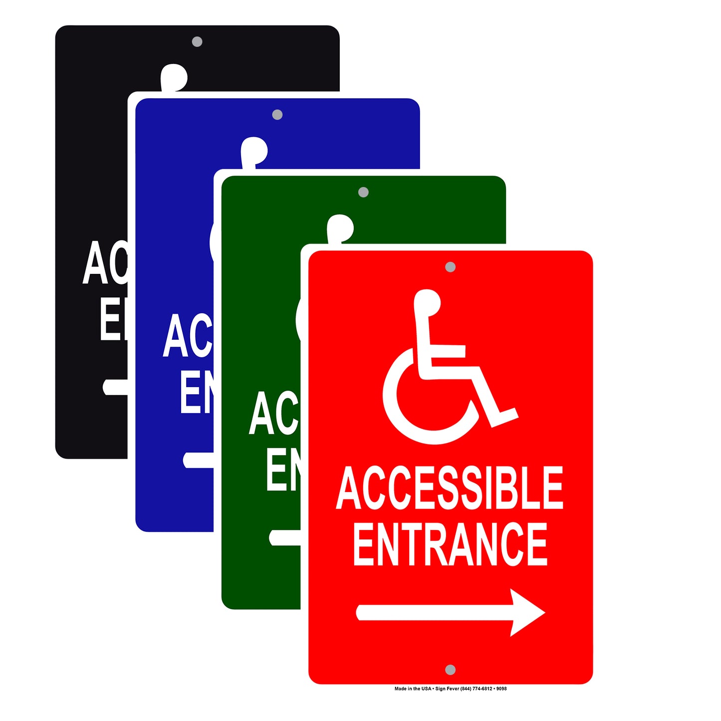 Accessible Entrance Right Side Handicap Alert Aluminum Metal Sign Plate