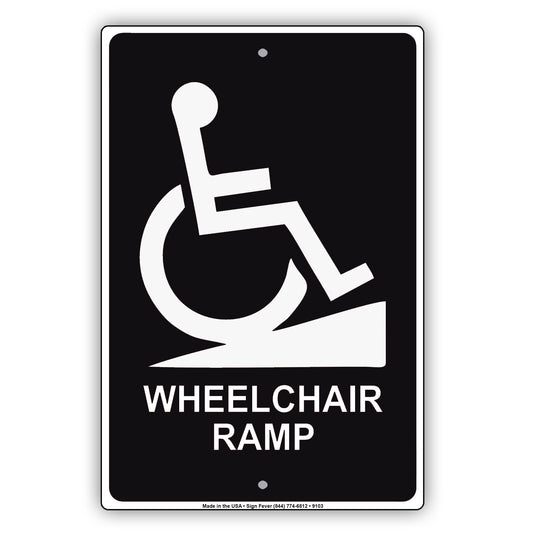 Wheelchair Ramp Handicap Alert Aluminum Metal Sign Plate