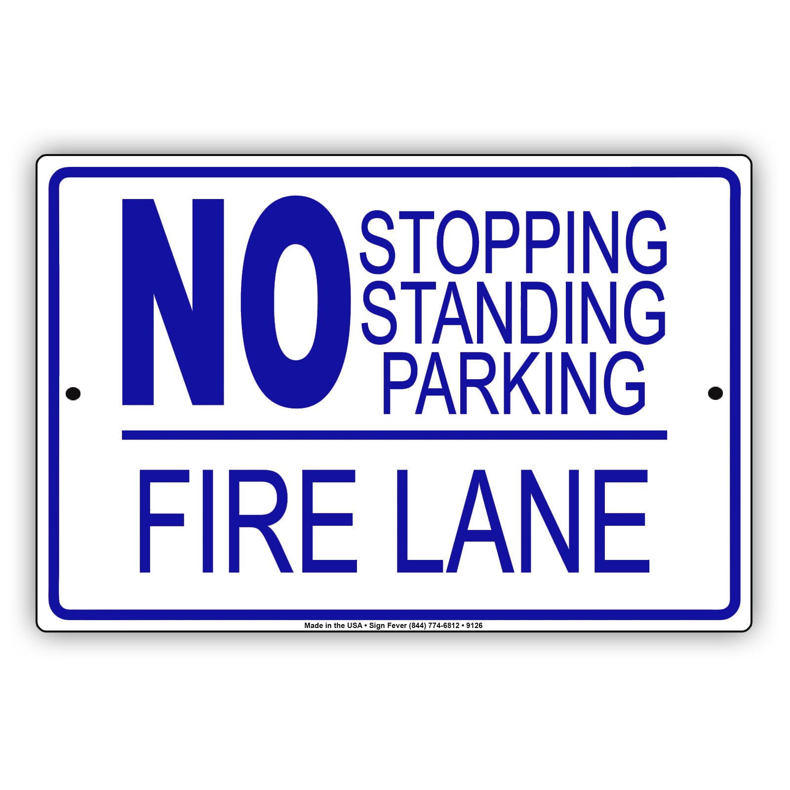 No Stopping Standing Parking Fire Lane Aluminum Metal Sign
