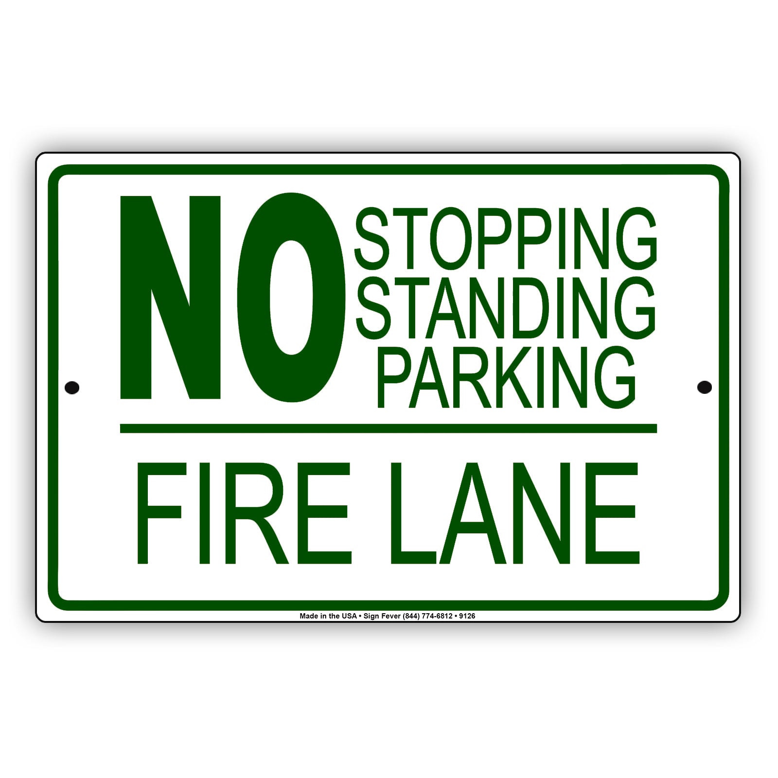 No Stopping Standing Parking Fire Lane Aluminum Metal Sign