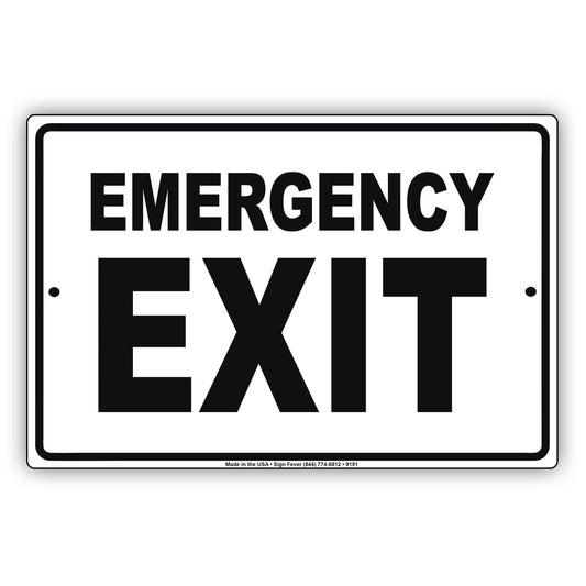 Emergency Exit Parking Lot Gate Do Not Block Aluminum Metal Sign