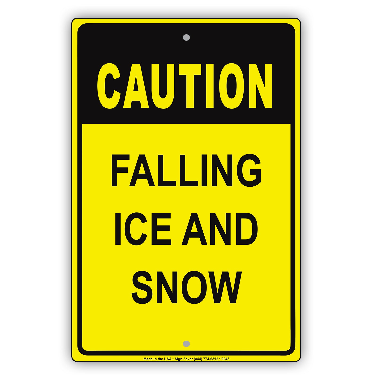 Caution Falling Ice And Snow Aluminum Metal Sign Plate