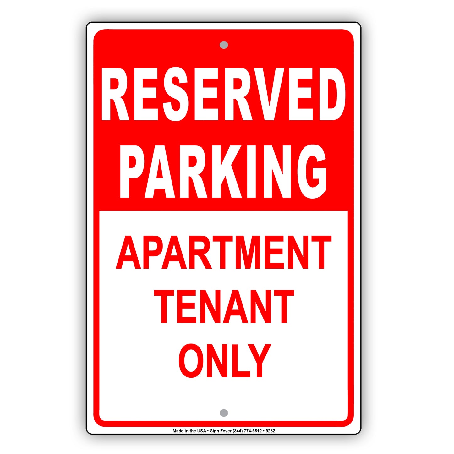 Reserved Parking Apartment Tenant Only Aluminum Metal Sign Plate