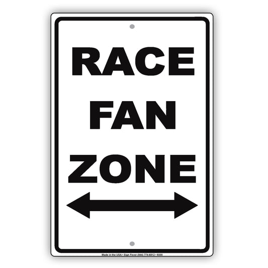 Race Fan Zone Fast Cars Aluminum Metal Sign Plate