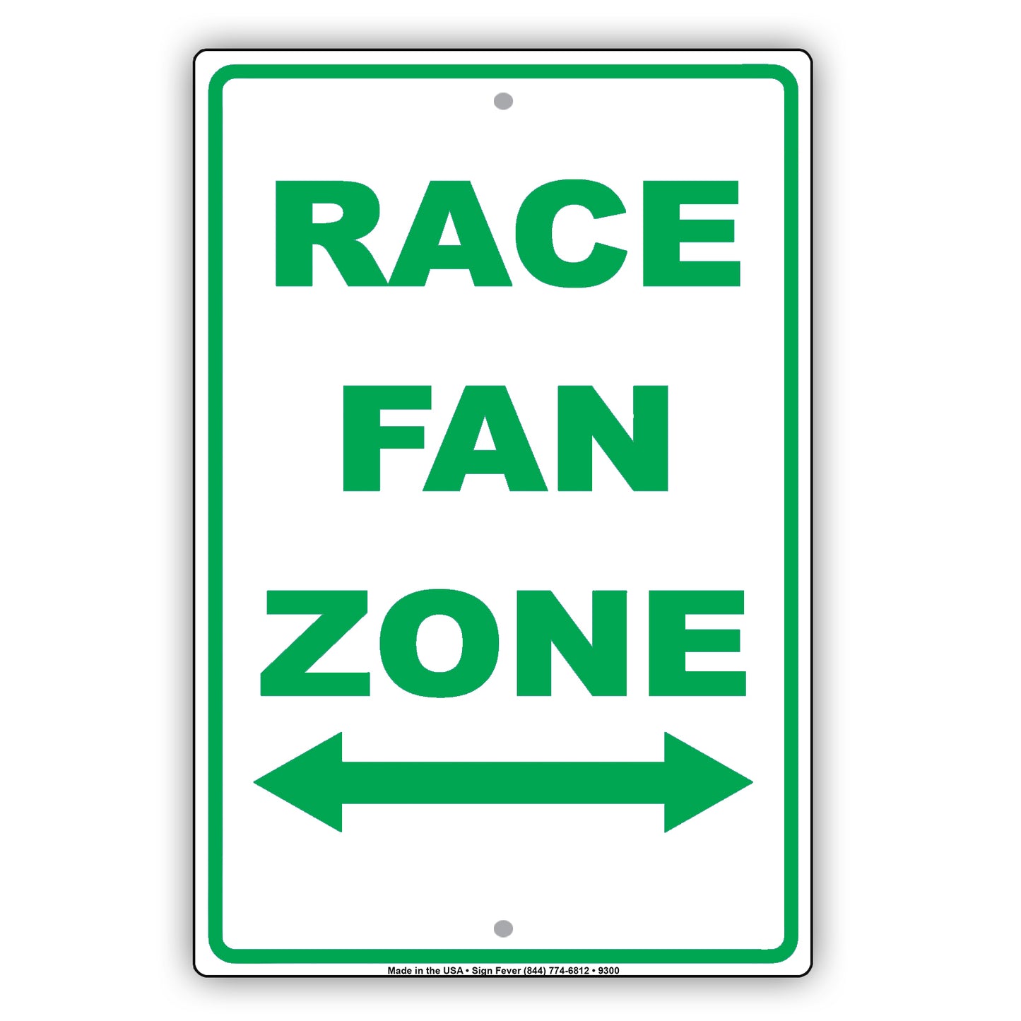 Race Fan Zone Fast Cars Aluminum Metal Sign Plate