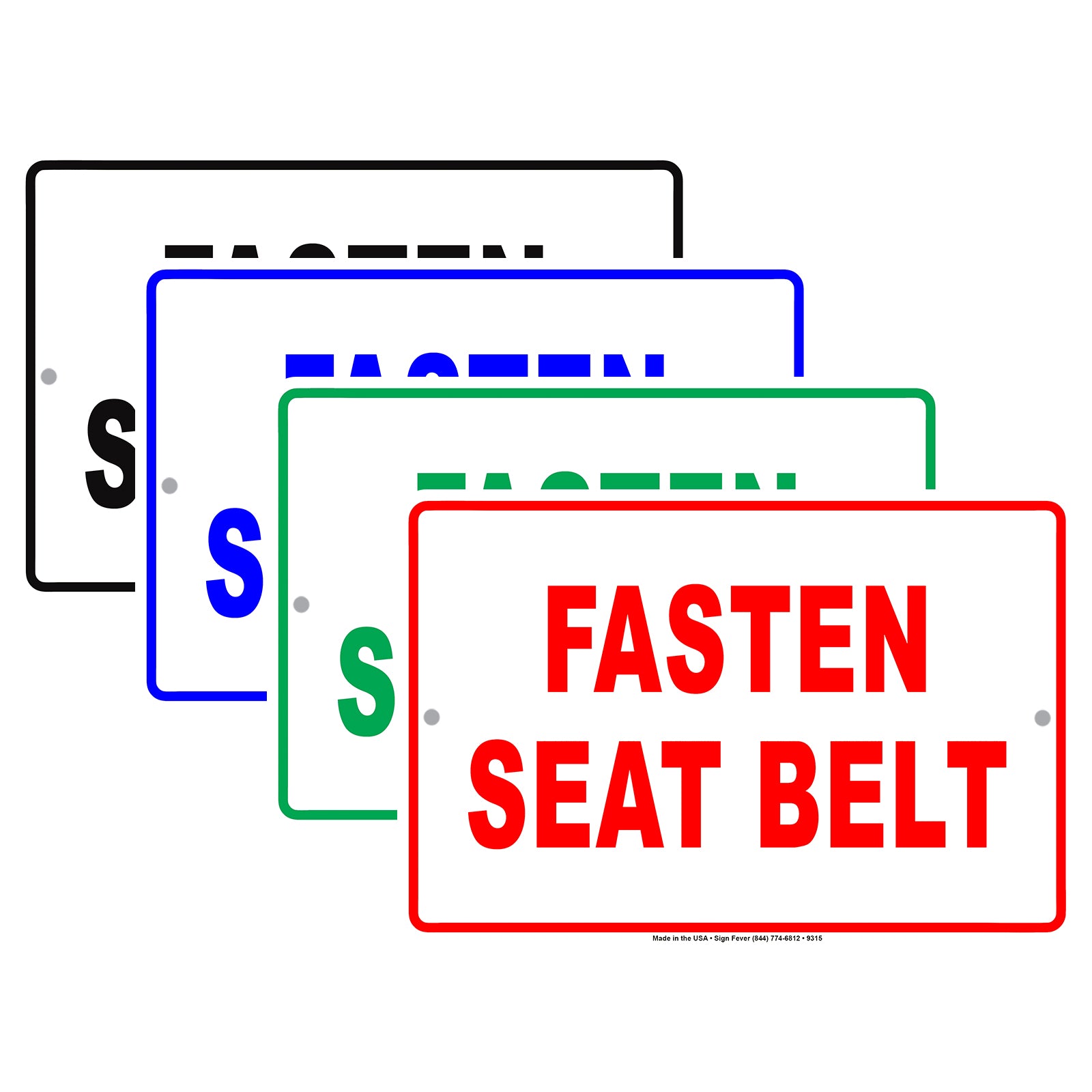 Fasten Seat Belt Be Seated Courtesy Customer Service Alert Caution Warning Notice Aluminum Sign