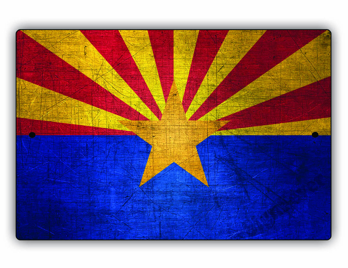 Arizona State Flag Novelty Vintage Rustic Grunge Wall Decor Gift Aluminum Metal Sign Plate