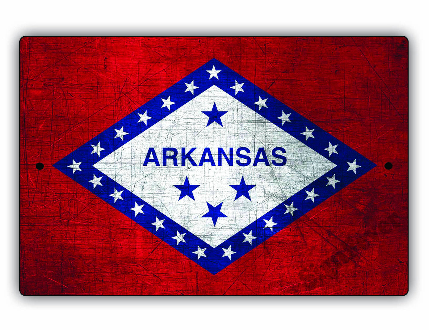 Arkansas State Flag Novelty Vintage Rustic Grunge Wall Decor Gift Aluminum Metal Sign Plate