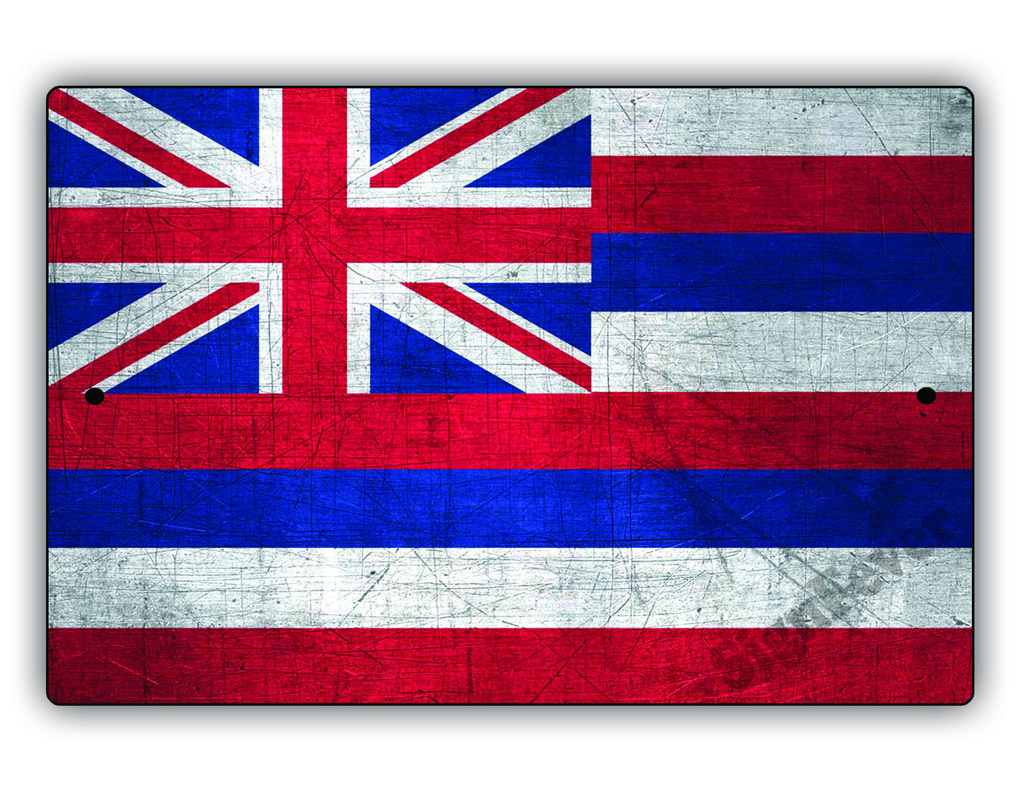 Hawaii State Flag Novelty Vintage Rustic Grunge Wall Decor Gift Aluminum Metal Sign Plate