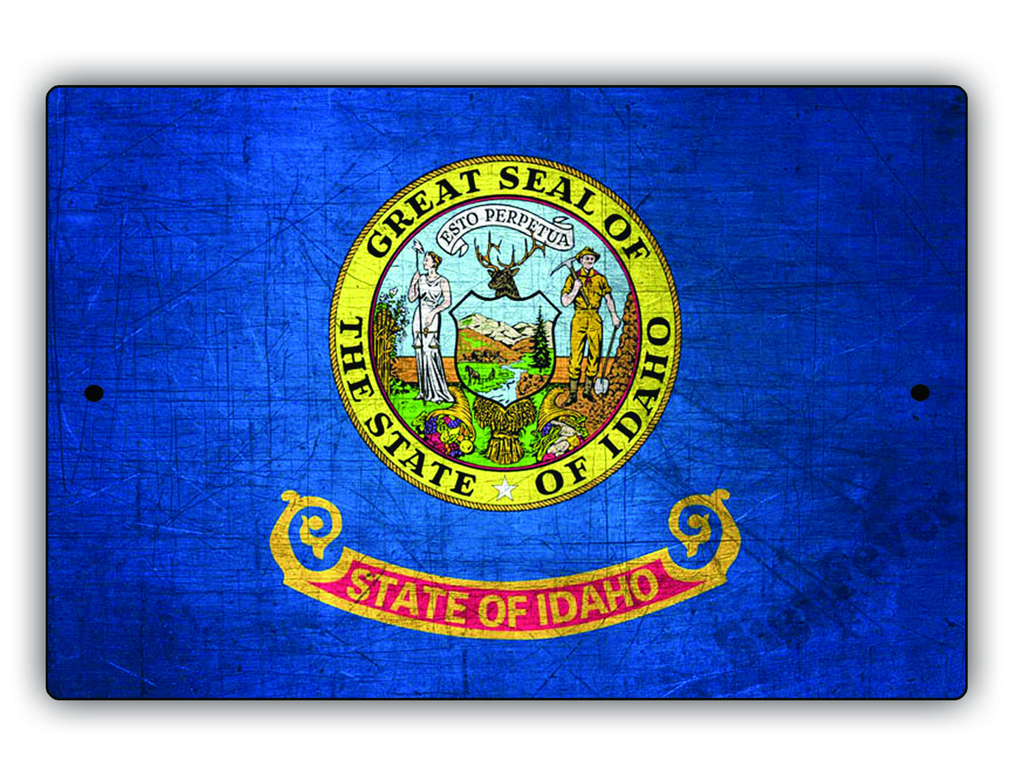 Idaho Flag Novelty Vintage Rustic Grunge Wall Decor Gift Aluminum Metal Sign Plate