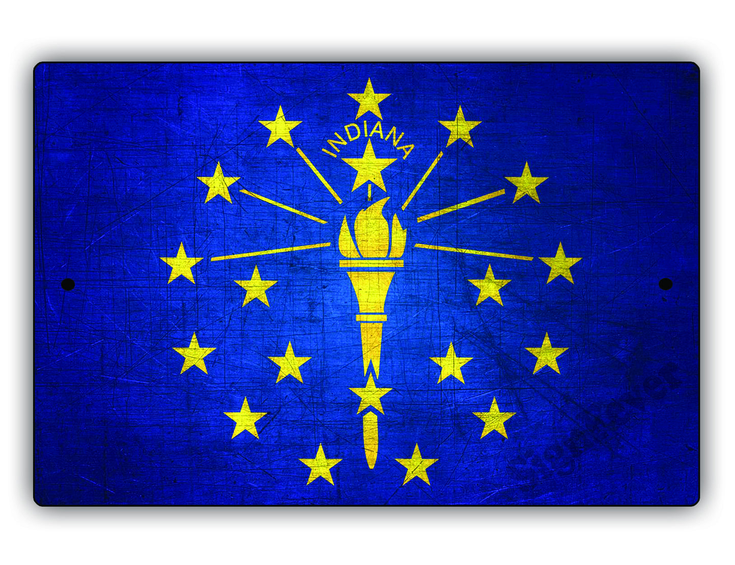 Indiana State Flag Novelty Vintage Rustic Grunge Wall Decor Gift Aluminum Metal Sign Plate