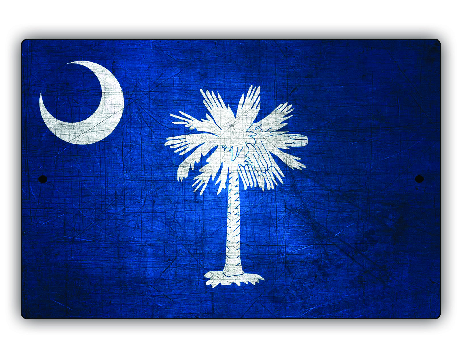 South Carolina State Flag Novelty Vintage Rustic Grunge Wall Decor Gift Aluminum Metal Sign Plate