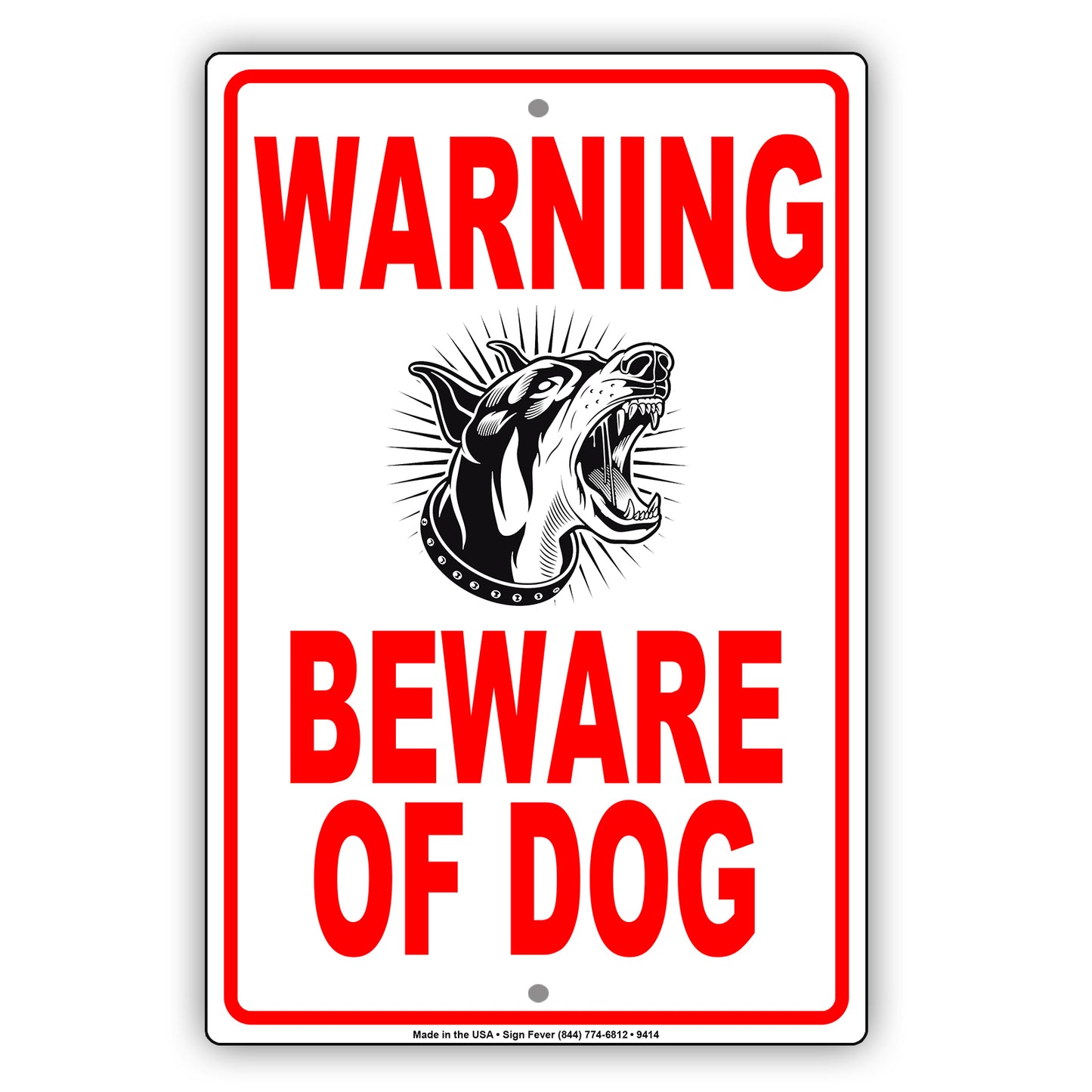 Warning Beware Of Dog Barking Dangerous No Leashing Aluminum Metal Sign Plate
