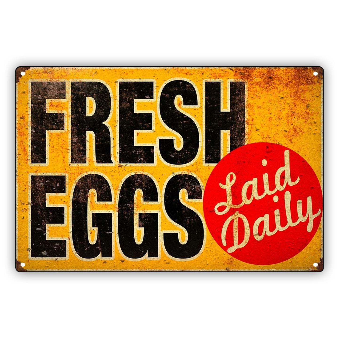 Fresh Eggs Laid Daily Farm Aluminum Metal Sign Plate