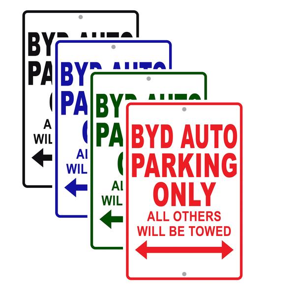 Byd Auto Parking Only Signs | Metal Car Signs – Sign Fever