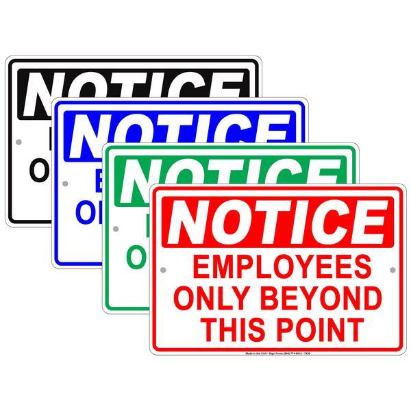 Only Notes Work Sign Employee Only Signs | Faculty and Staff Only Metal Signs – Sign Fever