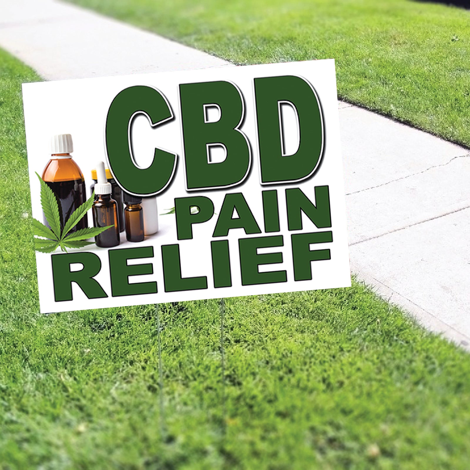 CBD For Pain Relief Coroplast Printed Yard Sign – Sign Fever