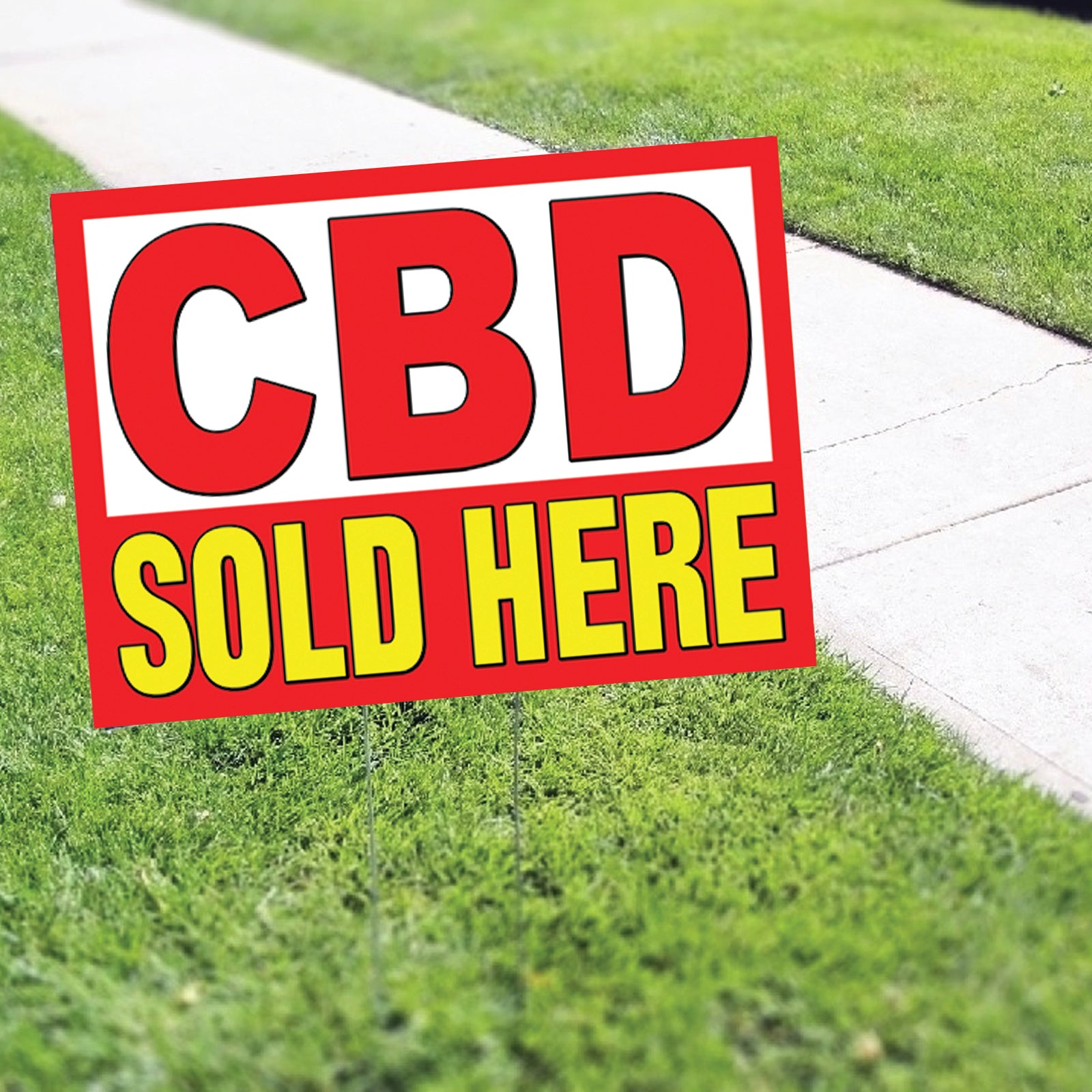 CBD Sold Here Cannabidiol Coroplast Yard Sign