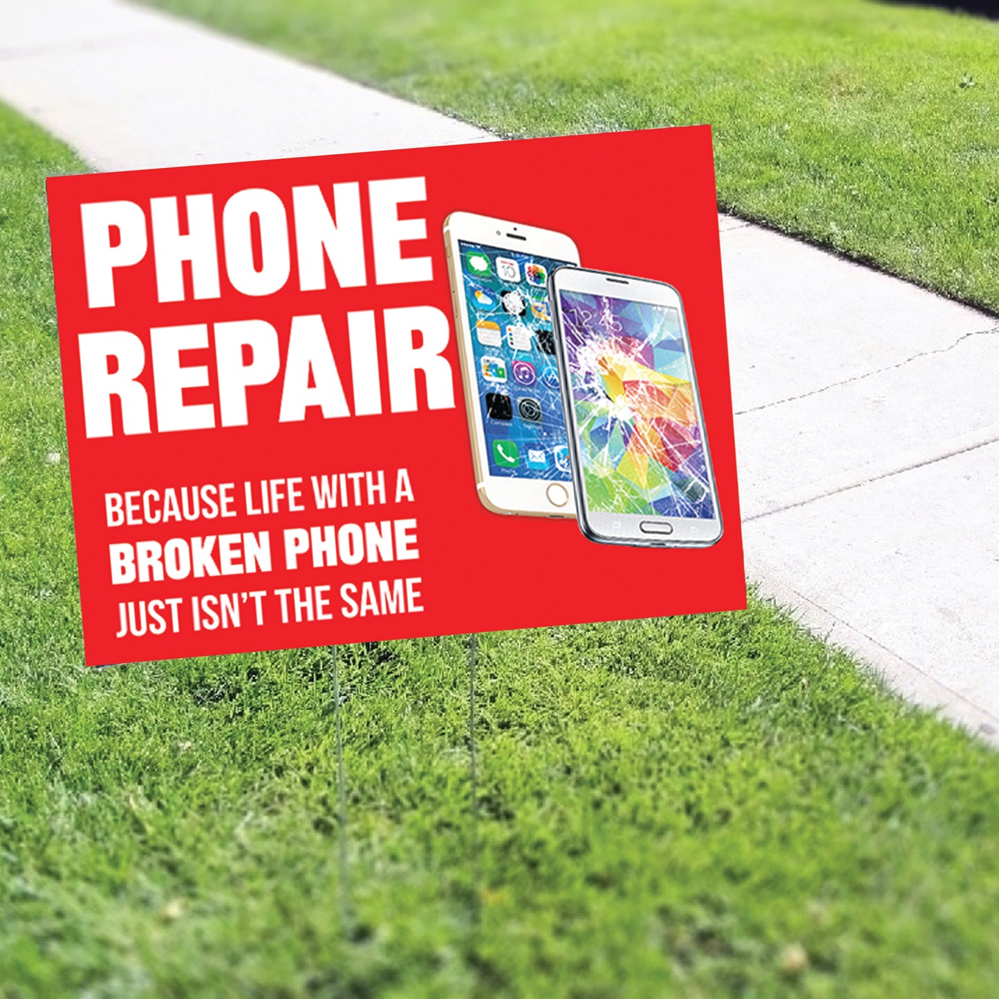 Phone Repair Coroplast Printed Yard Sign