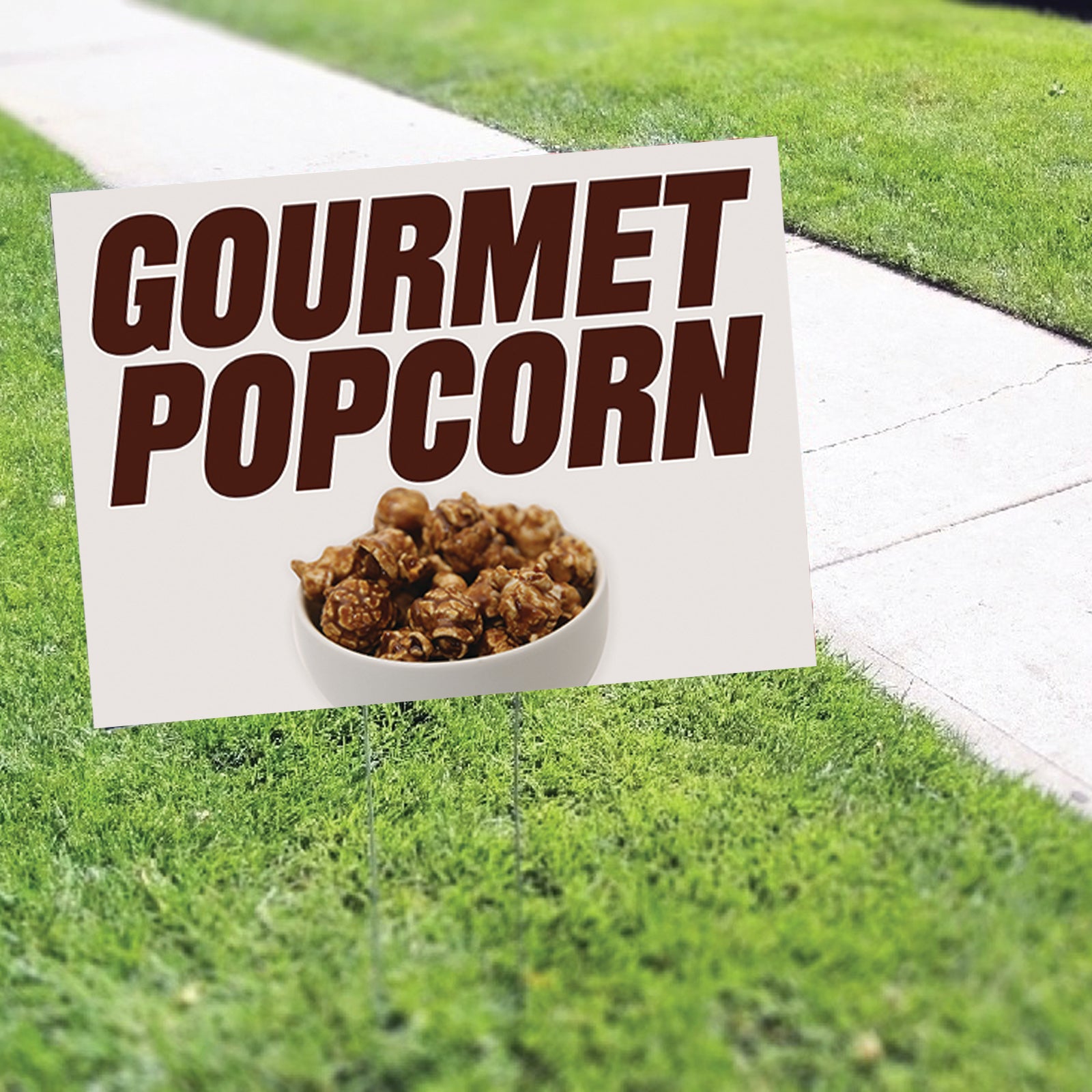 Gourmet Popcorn Coroplast Yard Sign