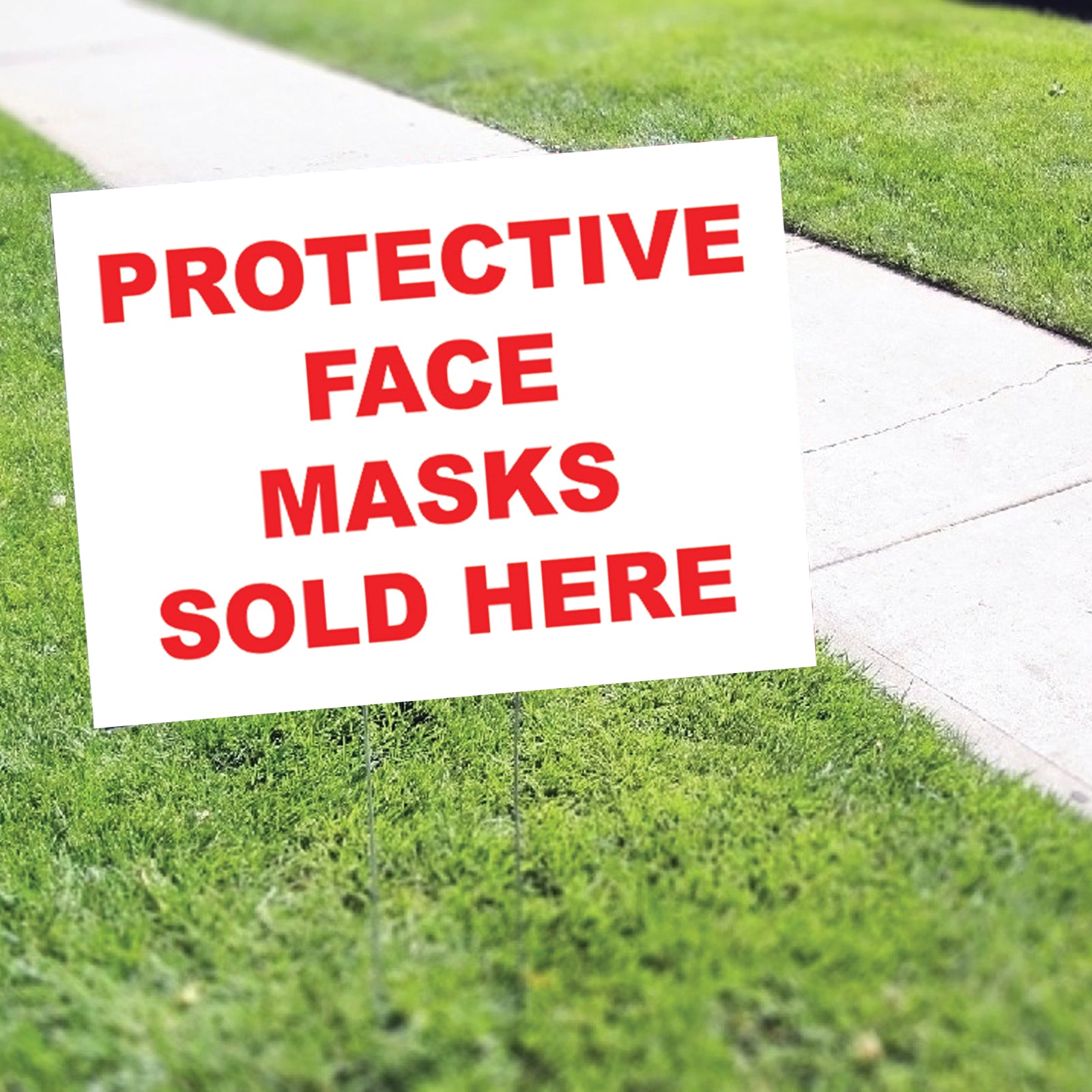 Protective Face Masks Sold Here Coroplast Printed Yard Sign