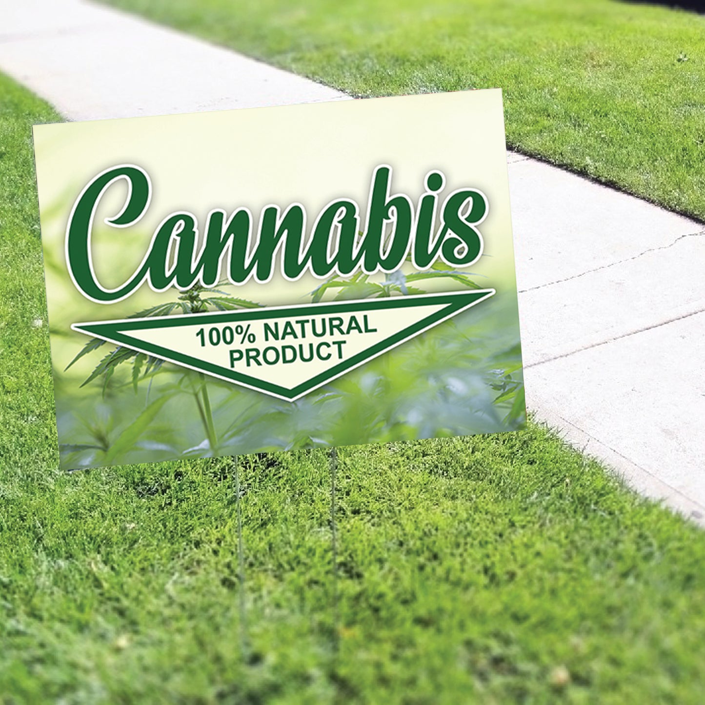 Cannabis 100% Natural Products Coroplast Yard Sign