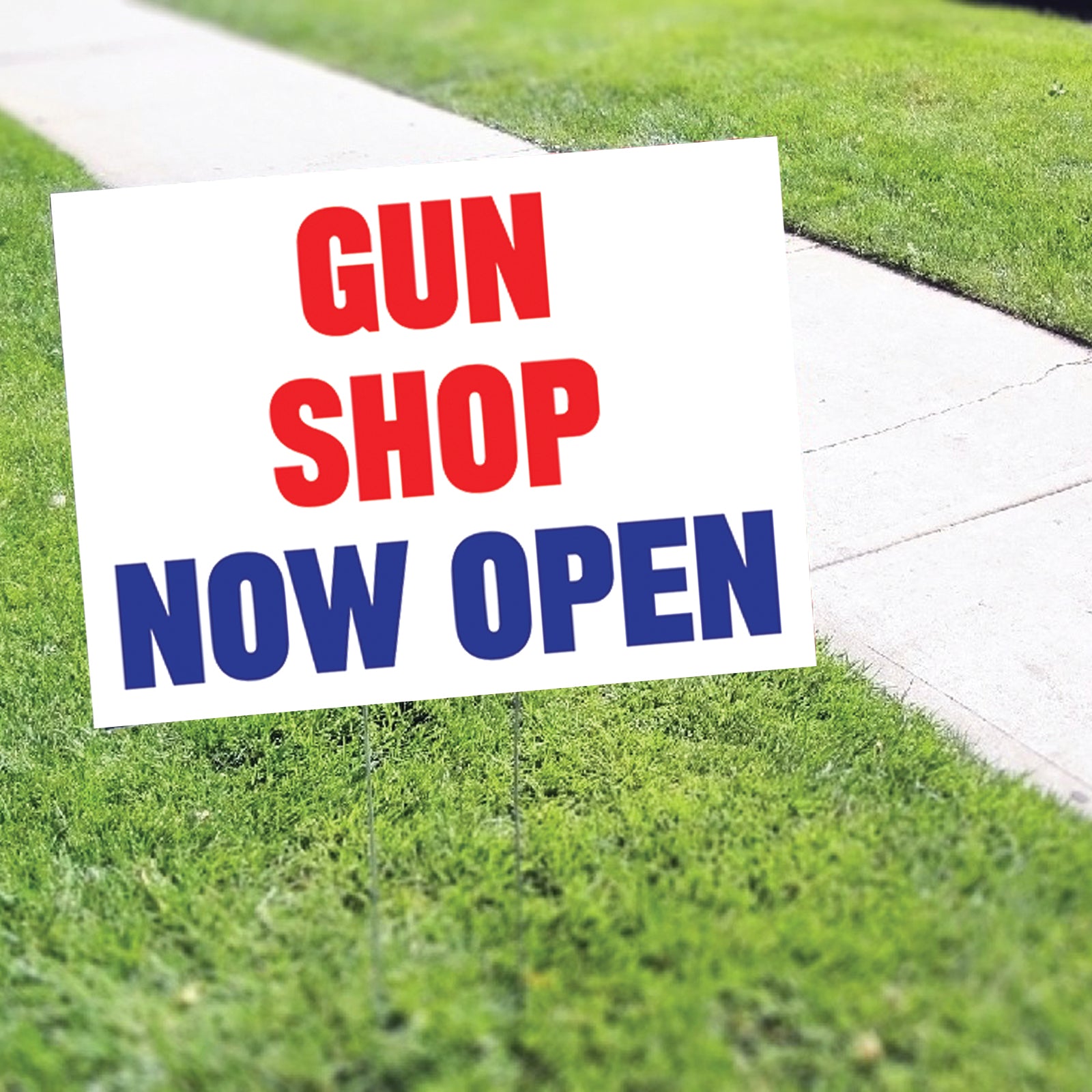 Gun Shop Now Open Coroplast Yard Sign – Sign Fever