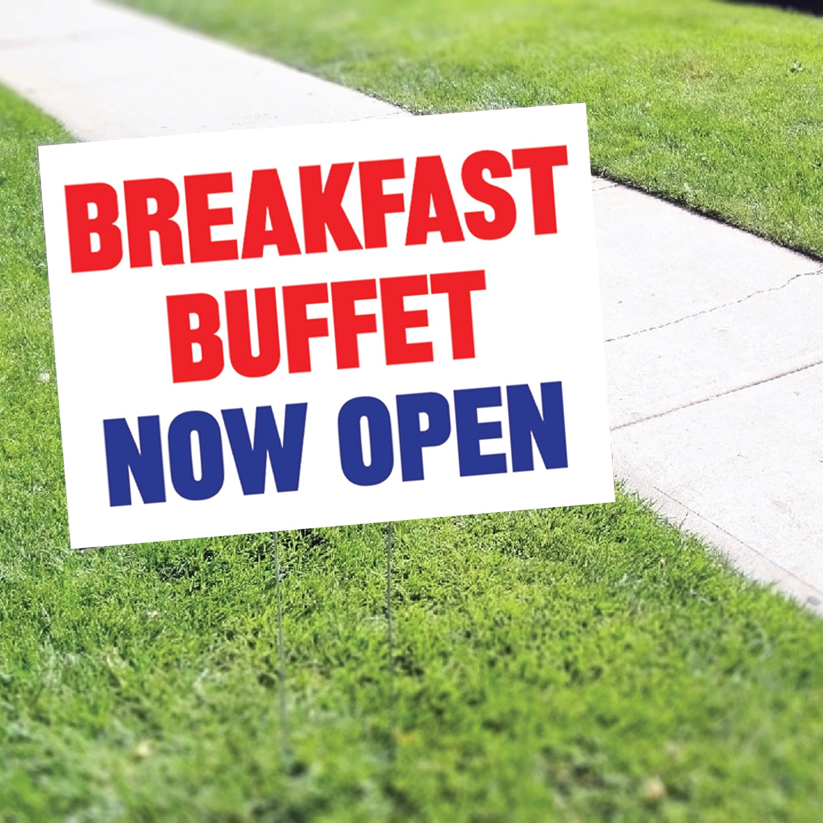 Breakfast Buffet Now Open Coroplast Yard Sign – Sign Fever