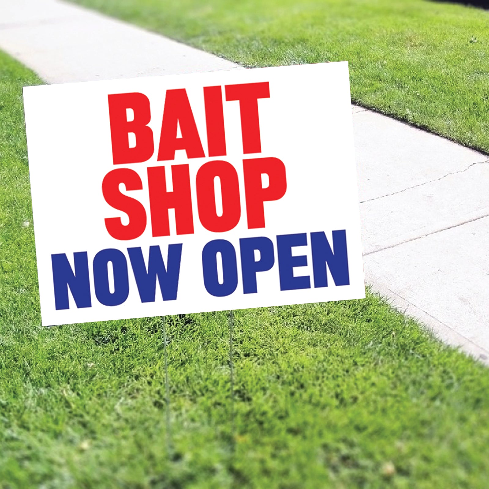 Bait Shop Now Open Coroplast Yard Sign
