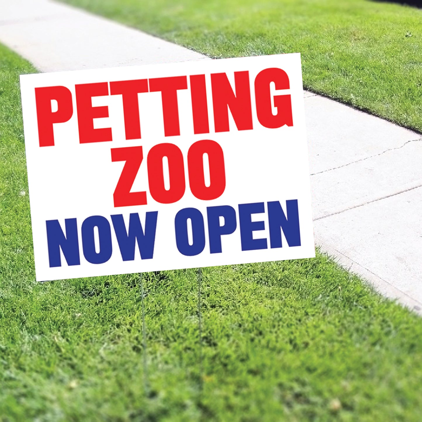 Petting Zoo Now Open Coroplast Yard Sign