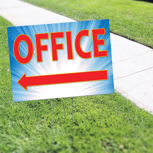 Office Left Arrow Coroplast Yard Sign