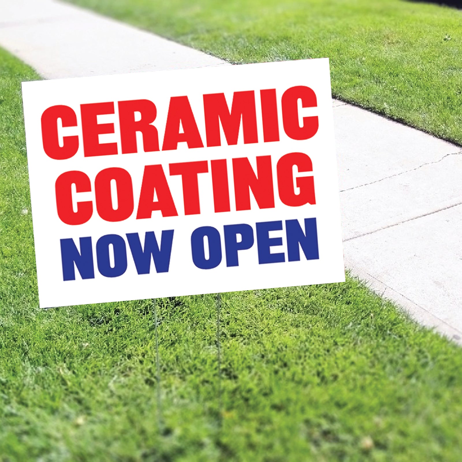 Ceramic Coating Now open Coroplast Yard Sign