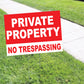 Private Property No Trespassing Coroplast Yard Sign