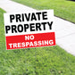 Private Property No Trespassing Coroplast Yard Sign