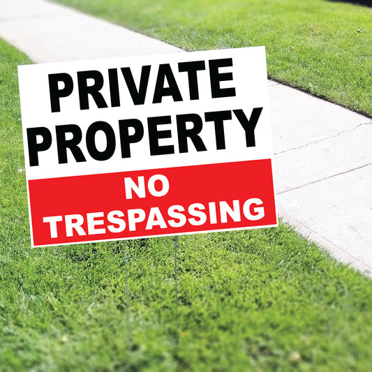 Private Property No Trespassing Coroplast Yard Sign