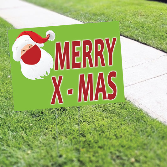 Merry X-Mas Coroplast Yard Sign