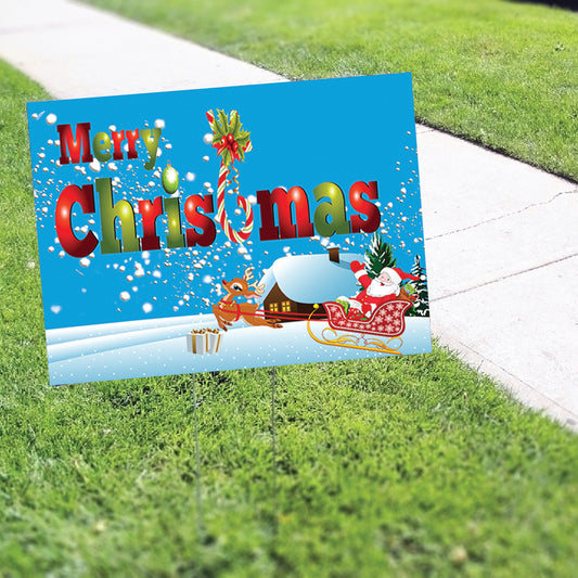 Merry Christmas Coroplast Yard Sign