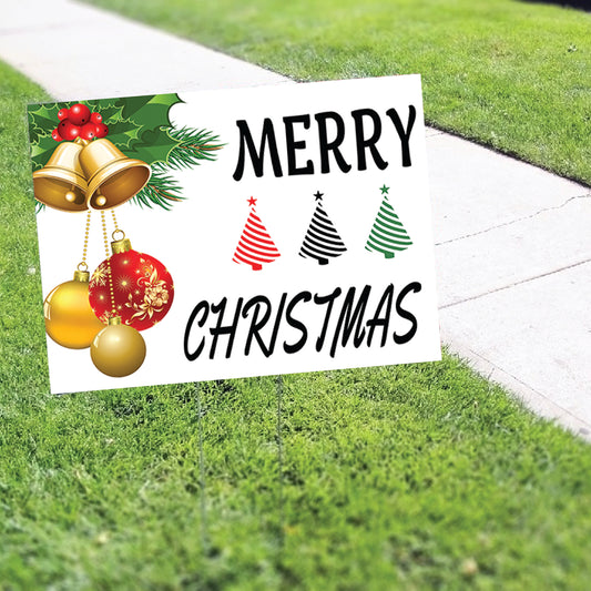 Merry Christmas Coroplast Yard Sign