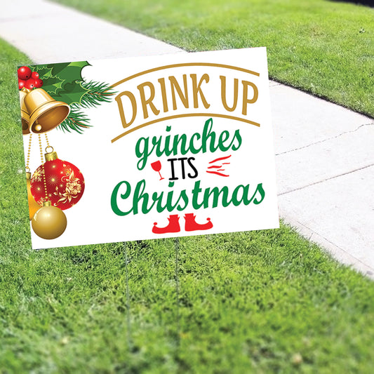 Dear Santa Just Bring Wine Coroplast Yard Sign