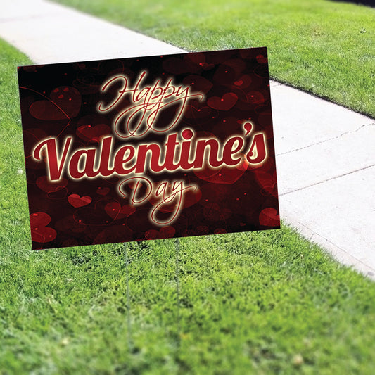 Happy Valentine's Day Coroplast Yard Sign