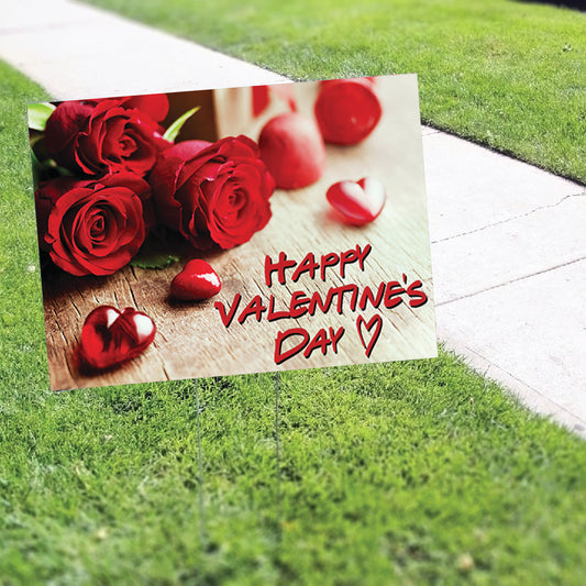 Happy Valentine's Day Coroplast Yard Sign
