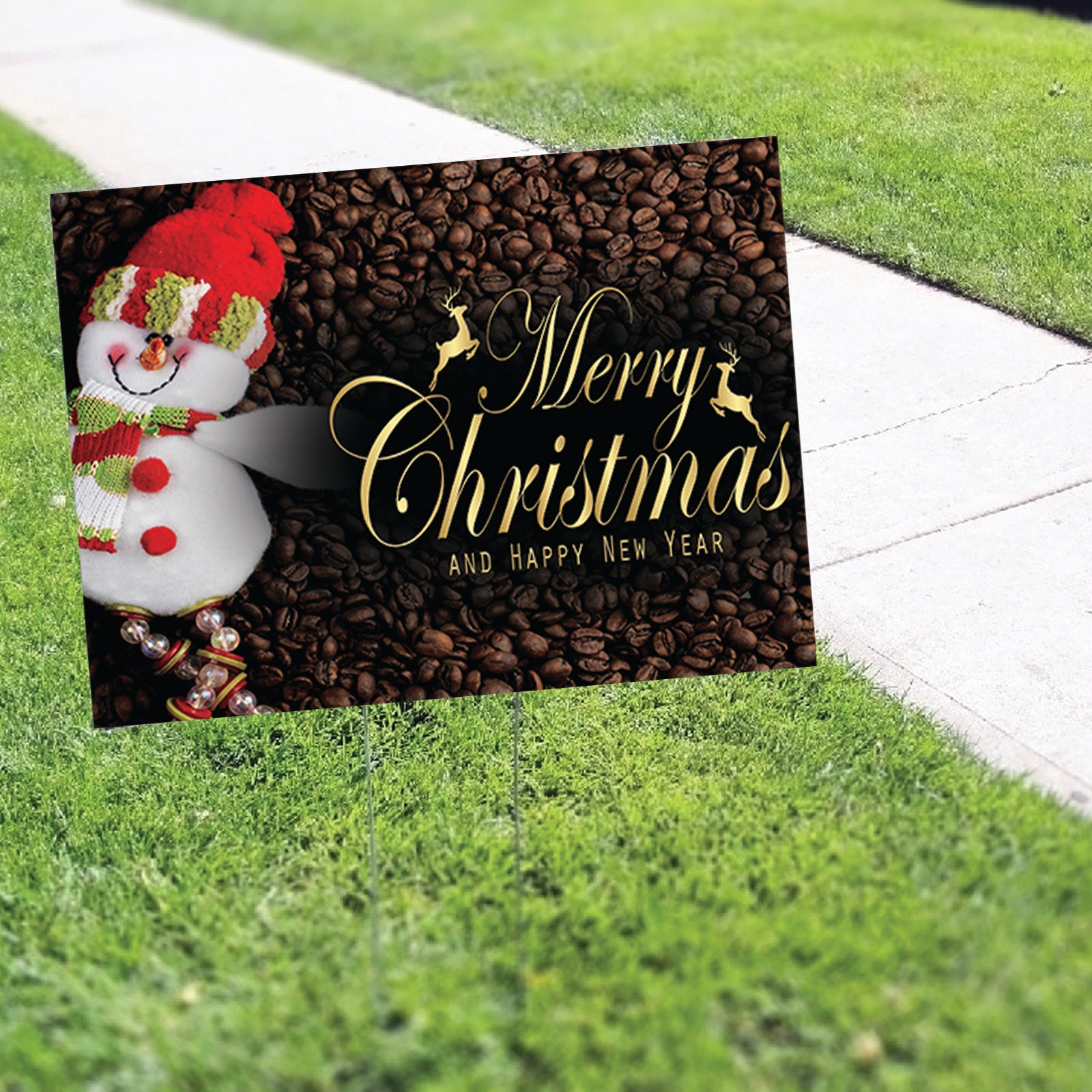 Merry Christmas And Happy New Year Coroplast Yard Sign