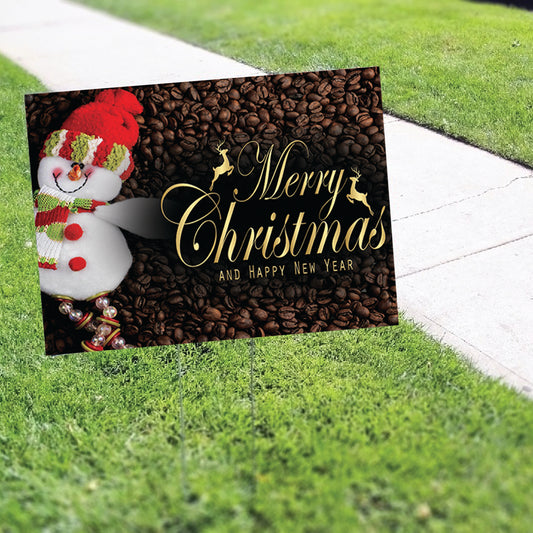 Merry Christmas And Happy New Year Coroplast Yard Sign